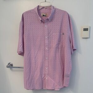 Huk Kona Men's Casual Shirt with Pink and Blue Lure Design